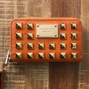 Michael Kors Wristlet Wallet - Orange studded